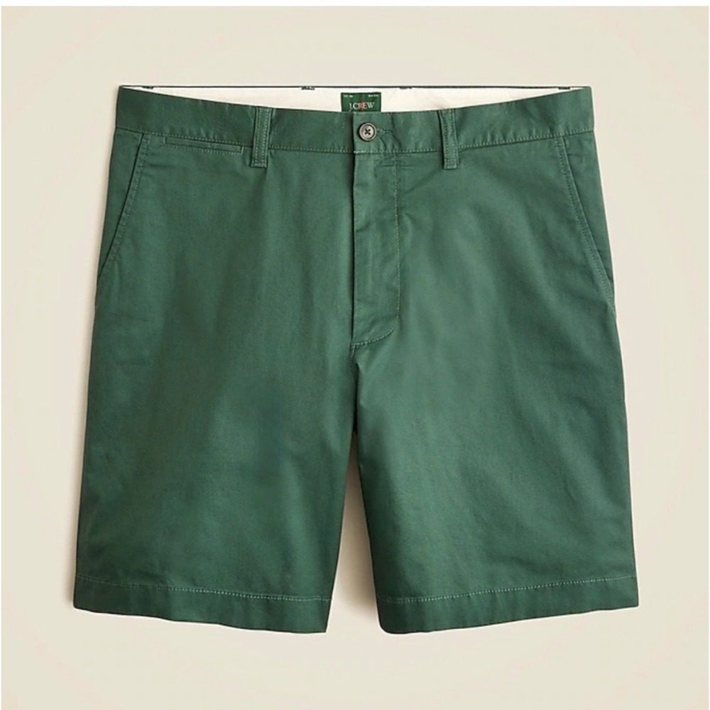 J.Crew Portsider Chino Shorts Mens 29 Green 9 Inch Inseam Cotton Stretch CH150